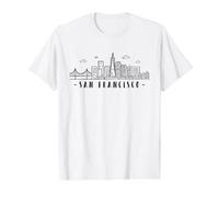 États-Unis Californie Panorama de San-Francisco T-Shirt Graphique avec Valeur, Homme, Blanc, M