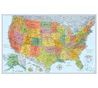 États-Unis, carte roulée en papier de la série Signature, bleu | Rand McNally