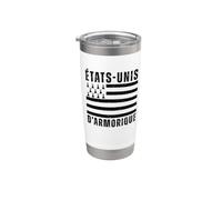 États-Unis D' Armorique Humour Breton Drapeau Bretagne Gobelet isotherme en acier inoxydable double paroi