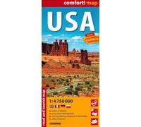 Comfort Map Carte États-Unis d'Amérique 1/4.750.000 Grand format laminée USA