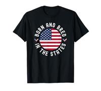 États-Unis d'Amérique Born and Bred 4 juillet Patriots T-Shirt