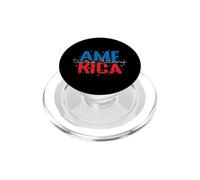 États-Unis d'Amérique en Lettres Bleues et Rouges PopSockets PopGrip pour MagSafe
