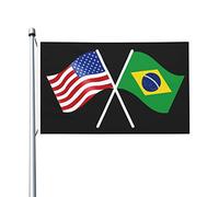 États-Unis Et Brésil Drapeau De Cour Double Face Drapeaux Imprimé Décoration Bannière 90X150Cm Pour Anniversaires Événement Plage