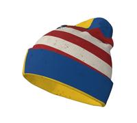 États-Unis et Suède Imprimé Casquette hautement élastique Bonnet tricoté élégant Chapeaux d'hiver doux Unisexe Bonnets noirs