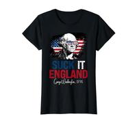 États-Unis George Washington Suck it England 1776 Américain 4 Juillet T-Shirt Graphique avec Valeur