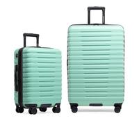 États-Unis Traveler Boren Valise de Voyage Rigide en Polycarbonate Robuste avec 8 Roues pivotantes et poignée en Aluminium, Menthe, 2-Piece Set, USB Port in Carry-on
