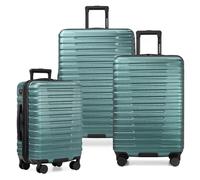 États-Unis Traveler Boren Valise de Voyage Rigide en Polycarbonate Robuste avec 8 Roues pivotantes et poignée en Aluminium, Bleu Sarcelle, 3-Piece Set, USB Port in Carry-on