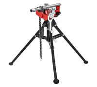 Étau à chaîne pour trépied en acier avec pieds pliables - Étau d'établi robuste pour fixer, soutenir et plier les tuyaux métalliques