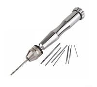 Étau à pour broches pour aluminium Réglable 0.3-4.2mm + 10 Forets | Mandrin double réversible, acier trempé, plage 0.3-4.2mm, pour idéal bijoux, modèles réduits