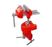 Étau avec Base Pivotante, Rouge | Rotatif à 360 , Étau avec Rotule, sans Perçage, Outillage, pour Modélisme, Menuiserie, Modélistes