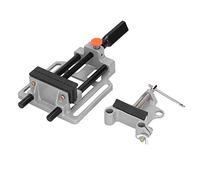 Étau de perçage d'établi en acier inoxydable et presse à pousser plate avec conception robuste, écrou à action rapide et serrage à rainure en V remplaçable pour les opérations