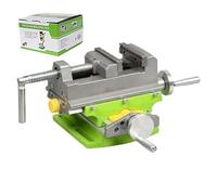 Étau de presse pour perceuse de table - Pince de fraisage à glissière croisée, petit outil d'établi en métal robuste, poignée rotative de précision, fixation à vis, construction en d'aluminium