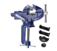 Étau de table universel multifonctionnel portable à base pivotante à 360° for le travail du bois, la coupe de conduits, le perçage(60mm)