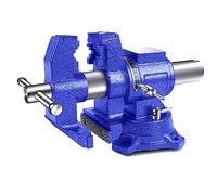 Étau d'établi en fonte ductile 4"/5" avec boulons, étau de table robuste qualité industrielle enclume et base pivotante à 360°(4in)
