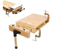 Étau d'établi pour menuiserie, étau Portable pour Bois Dur avec 2 Pinces de Fixation de Type G et 4 butées, kit d'étau de Bureau pour Le Travail du Bois, pour burinage, rabotage, découpe
