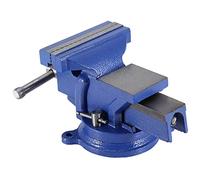 Étau d'établi robuste en fonte, pince de table avec enclume, base de verrouillage pivotante, rotative à 360 degrés pour le travail du bois et des métaux, bleu 4, 5, 6 pouces (5 pouces 125mm)