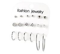 Étau Fabricant Organisateur Fabrication Bijoux Multipack Perle Torsadé Petits Grands Créoles Packs de d'Oreilles Ensemble Tendance d'Oreilles Bijoux pour Outil Nettoyeur Petite (Silver, One Size)