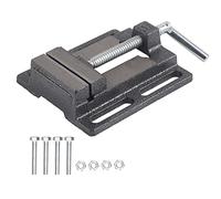 Étau plat pour perceuse à colonne, style mini étau d'établi, étau pour perceuse en fonte pour fraiseuses et perceuses, poignée rotative à 180 ° avec accessoires pour l'entretien