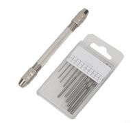 Étau pour perceuse manuelle pour bijoux avec mandrin à double extrémité compatible avec les fils de 0,3 à 3,2 mm, outil de torsion de fil métallique avec 10 forets, (B)