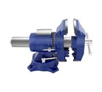 Étau professionnel rotatif à 360° - 125 mm - Pour ponceuses plates, fraiseuses - En fonte sphérique - Bleu