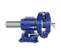 Étau rotatif de 125 mm de 125 mm en fonte nodulaire avec fonction de rotation à 360 ° - Étau de machine lourd pour établi - 35 kg - Robuste pour le travail du métal et du bois - Bleu