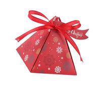 ETAWDE Lot de 50 boîtes à friandises de Noël en forme de triangle, élégantes pour fêtes de fin d'année, boîtes à bonbons de Noël