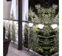 Ensemble de 8 lumières de clôture extérieure solaire de lampe de jardin LED IP44 allume rond