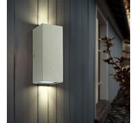 Applique murale Applique murale de maison Lampe extérieure Lampe de façade, Up & Down 2 flammes IP44, acier inoxydable, LED 6W 300Lm blanc chaud, LxLxH 6,6x6,6x16cm