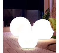 ETC-Shop Lot 3 Lampes Solaires LED Extérieur Décoratives Boules Blanc 15/20 cm