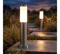 Lot de 2 lampadaires d'extérieur IP44 éclairage de jardin en acier inoxydable moderne
