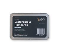 ETCHR Cartes postales aquarelles 25 % coton - 24 cartes postales pressées à froid - Cartes postales vierges pour peinture à l'aquarelle - Cartes de notes 25 % coton - Cartes vierges pour peinture