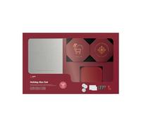 ETCHR Coffret cadeau aquarelle des fêtes - Édition canneberge | Palette de poche en édition limitée avec 7 couleurs festives, 5 cartes de vœux et épingle à lama de collection - Cadeau pour artistes
