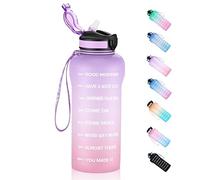 ETDW Bouteille d'eau 2 litres [Sans BPA Tritan], 2L Gourde de sport avec Paille à Preuve de Perte, Motivationnelle Bouteille d'eau avec marqueurs de temps pour la gym, le yoga, le pique-nique