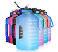 ETDW Bouteille d'eau de 4 litres avec Paille et Marquages de Temps Motivants sans BPA Grande Gourde Anti-fuite pour Sport Fitness