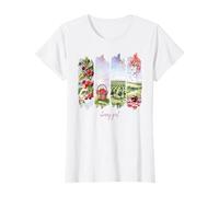 Été Aquarelle Fruits Amour - Nature Fleurs de Cerisier Cerisier T-Shirt