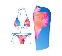 éTé Bikini,VêTements Maillot De Bain,Maillot de Bain Bikini Fendu Mignon 2026, Bikini Taille Haute Push-up Trois pièces, Maillot de Bain de Plage pour la Natation (H, M)