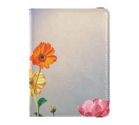 Été Blanc Rose Marguerite Arc-en-ciel Cuir Décoratif Porte-Passeport Porte-Carte Vaccin Étui Combo Mignon Passeport Livre Ultra Fin Eté Blanc Rose Marguerites Arc-en-ciel, 1 Taille, Marguerites