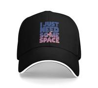 Été Casual Baseball Cap Art Lettre Imprimé Trucker Chapeau Adulte Résistant au Soleil J’AI Juste Besoin d’Un Espace Streetwear Snapback Cap