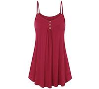 Eté Décontracté Tee Shirt Femme - Coton Unie T Shirts Hauts sans Manche Chic Bretelles Spaghetti Cami Basiques Yoga Fitness Haut 2024 Femmes Bustier Bandeau Tops Top de Gilet Rayures