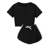 Été enfants enfant garçons filles doux à manches courtes petit haut chemisier et Short décontracté deux pièces ensemble de tenue Magie d’un Haut Bien Coupé