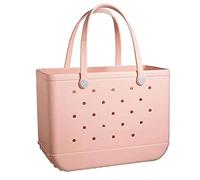 Été EVA Sac De Plage Panier Femmes Silicon Beach Fourre-Tout avec Trous Respirant Pouch Shopping Panier De Rangement, for Plage Voyage Sports 23.4.17 (Color : Pink)
