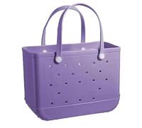 Été EVA Sac De Plage Panier Femmes Silicon Beach Fourre-Tout avec Trous Respirant Pouch Shopping Panier De Rangement, for Plage Voyage Sports 23.4.17 (Color : Purple)