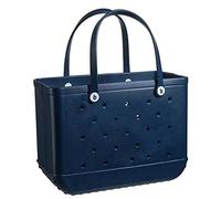 Été EVA Sac De Plage Panier Femmes Silicon Beach Fourre-Tout avec Trous Respirant Pouch Shopping Panier De Rangement, for Plage Voyage Sports 23.4.17 (Color : Navy Blue)
