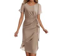 été Femmes Licou Wrap Maxi Longue Robe Florale découpée smockée ajustée Taille Plage Vacances Robes Maxi Longueur Long Dress for Women Party Bikini Cover Up Tunique Cardigan 2025(Kaki,M)