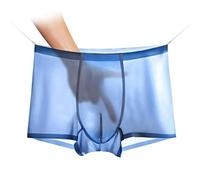 Été Glace Soie Hommes sous-vêtements sans Couture Transparent Boxer Shorts Ultra Mince Transparent Respirant Confortable Culotte caleçon