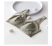 Été Hauts De Soutien-Gorge en Soie De Mûrier pour Femmes 2022 sans Fil Soutiens-Gorge De Sport De Yoga À Coupe Confortable Vêtements De Nuit (Color : Gray-Green, Size : L/Large)