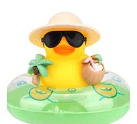 Été Hawaïenne Canard Caoutchouc Auto Tableau Bord Décoration, Tropicale Plage Vacances Canard Auto Ornement avec Bouée Lunettes Soleil & Accessoires pour Maison Bureau Intérieur Décor Cadeau