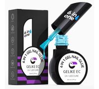 Été Manucure Colle Faux Ongles 6 en 1 - Gelike ec Colle Capsule Americaine Ongle, Gel Gummy Base Builder UV, Vernis Semi Permanent Bleu Jelly, pour Fête, Vacances, Plage, Mariage, Voyage