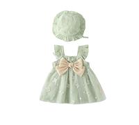 Été nouveau-né fille dentelle marguerite barboteuse chapeau de soleil tenues bébé fille vêtements combinaison, vert, 12-15 mois