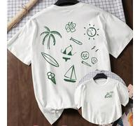 Été nouveau, style vacances, imprimé motif île de Saint-Barth, style urbain décontracté surdimensionné en coton décontracté col rond manches courtes t-shirt femme L,M,S,XL,XXLAnimal,Cartoon,graphique,
